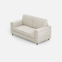 Divano 148x85 design a due posti con bracciolo squadrato bianco latte DI1
