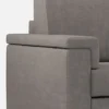 Divano 208x85 design a tre posti con bracciolo squadrato e pouf idrorepellente grigio DI6