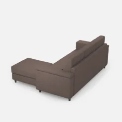 Divano 208x85 design a tre posti con bracciolo squadrato e pouf idrorepellente talpa DI6