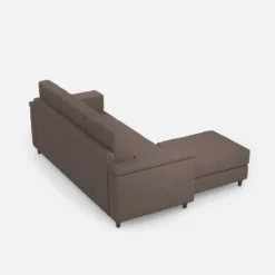 Divano 208x85 design a tre posti con bracciolo squadrato e pouf idrorepellente talpa DI6