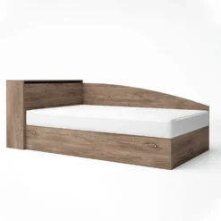 Letto ad angolo contenitore marrone effetto legno 120x190 LG56