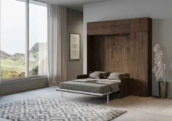 Letto alla francese a scomparsa con divano colonna e vasistas KNT10