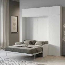 Letto alla francese a scomparsa con divano colonna e vasistas KNT10