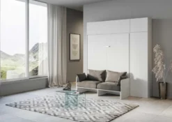 Letto alla francese a scomparsa con divano colonna e vasistas KNT10