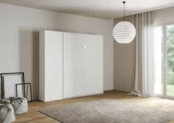 Letto alla francese a scomparsa con pensile a colonna KNT13