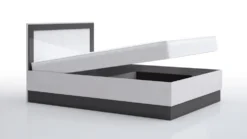 Letto alla francese 140x200 bianco lucido e antracite lucido LG59