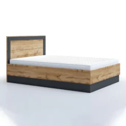 Letto alla francese 140x200 rovere e antracite LG59