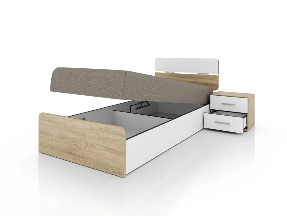 Letto con contenitore e comodino LCI3
