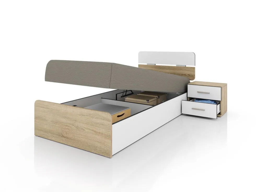 Letto con contenitore e comodino LCI3