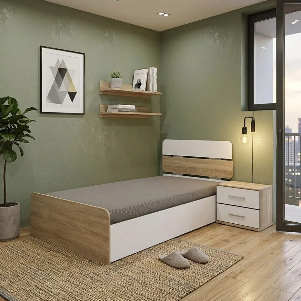Letto con contenitore e comodino LCI3