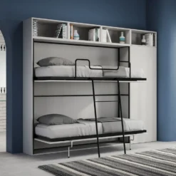 Letto doppio a scomparsa bianco frassino KNDI