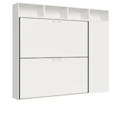 Letto doppio a scomparsa bianco frassino KNDI