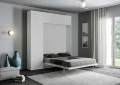 Letto matrimoniale a scomparsa con pensili KNT17