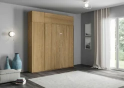 Letto matrimoniale a scomparsa con pensili KNT17