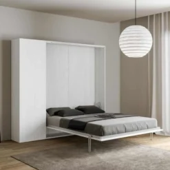 Letto matrimoniale a scomparsa con pensile a colonna KNT21