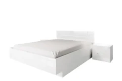 Letto matrimoniale bianco con comodini LI7