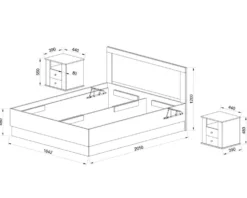 Letto matrimoniale con contenitore 160x200 LI7031