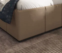 Letto matrimoniale contenitore con comodini 160x200 cm beige grafite e noce LU43