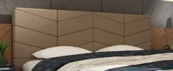 Letto matrimoniale contenitore con comodini 160x200 cm beige grafite e noce LU43