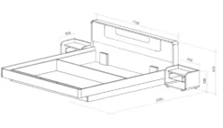 Letto matrimoniale contenitore noce e bianco LU3