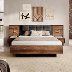 Letto matrimoniale contenitore 160X200cm marrone e nero LLK7