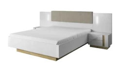 Letto matrimoniale contenitore 160X200cm bianco lucido LLK1