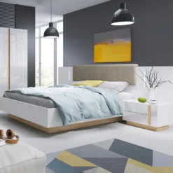 Letto matrimoniale contenitore 160X200cm bianco lucido LLK1