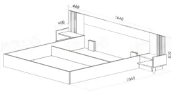 Letto matrimoniale contenitore con comodini LU38
