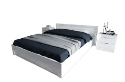 Letto matrimoniale elegante bianco lucido LI4