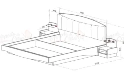 Letto matrimoniale marmo bianco e nero 160x200 LU15