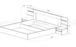 Letto matrimoniale rosa e bianco LU17