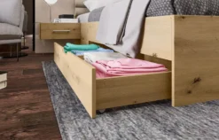Letto matrimoniale rovere con comodini integrati 160x200 LI24