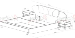 Letto matrimoniale 160x200 nero e castagno LU2