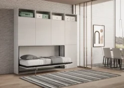 Letto singolo a scomparsa con ante KNDB