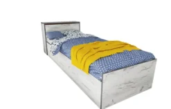 Letto singolo con contenitore e baule bianco legno 90x200 LI38