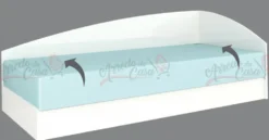 Letto singolo contenitore bianco lucido LG4