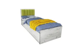 Letto singolo contenitore con testiera imbottita 90x200 LI34