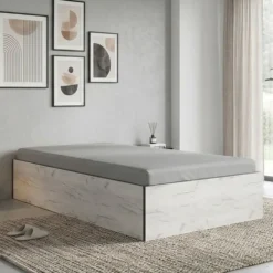 Letto singolo contenitore 90x200cm legno bianco LI27