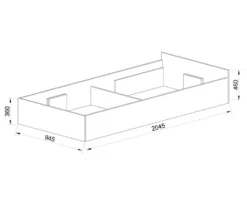 Letto singolo contenitore 90x200cm legno bianco LI27