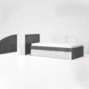 Letto una piazza e mezza moderno 120x200 bianco lucido e antracite lucido LG62