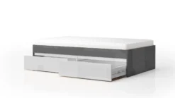 Letto una piazza e mezza moderno 120x200 bianco lucido e antracite lucido LG62