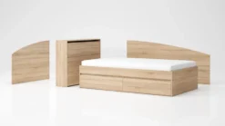 Letto una piazza e mezza moderno 120x200 rovere LG62
