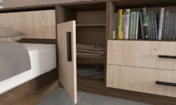 Letto una piazza e mezza 120x190 rovere chiaro e scuro LI2