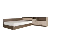 Letto una piazza e mezza 120x190 rovere chiaro e scuro LI2