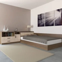 Letto una piazza e mezza 120x190 rovere chiaro e scuro LI2