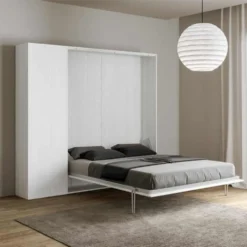 Letto una piazza e mezzo a scomparsa con pensile a colonna KNT5