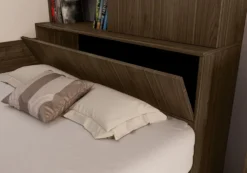 Letto una piazza e mezzo con cassetti noce LI3