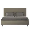 Letto 140x210cm alla francese con testiera trapuntata cappuccino LIT303
