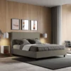 Letto 140x200cm alla francese con testiera trapuntata cappuccino LIT301