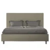 Letto 140x200cm alla francese con testiera a linee verticali cappuccino LIT319